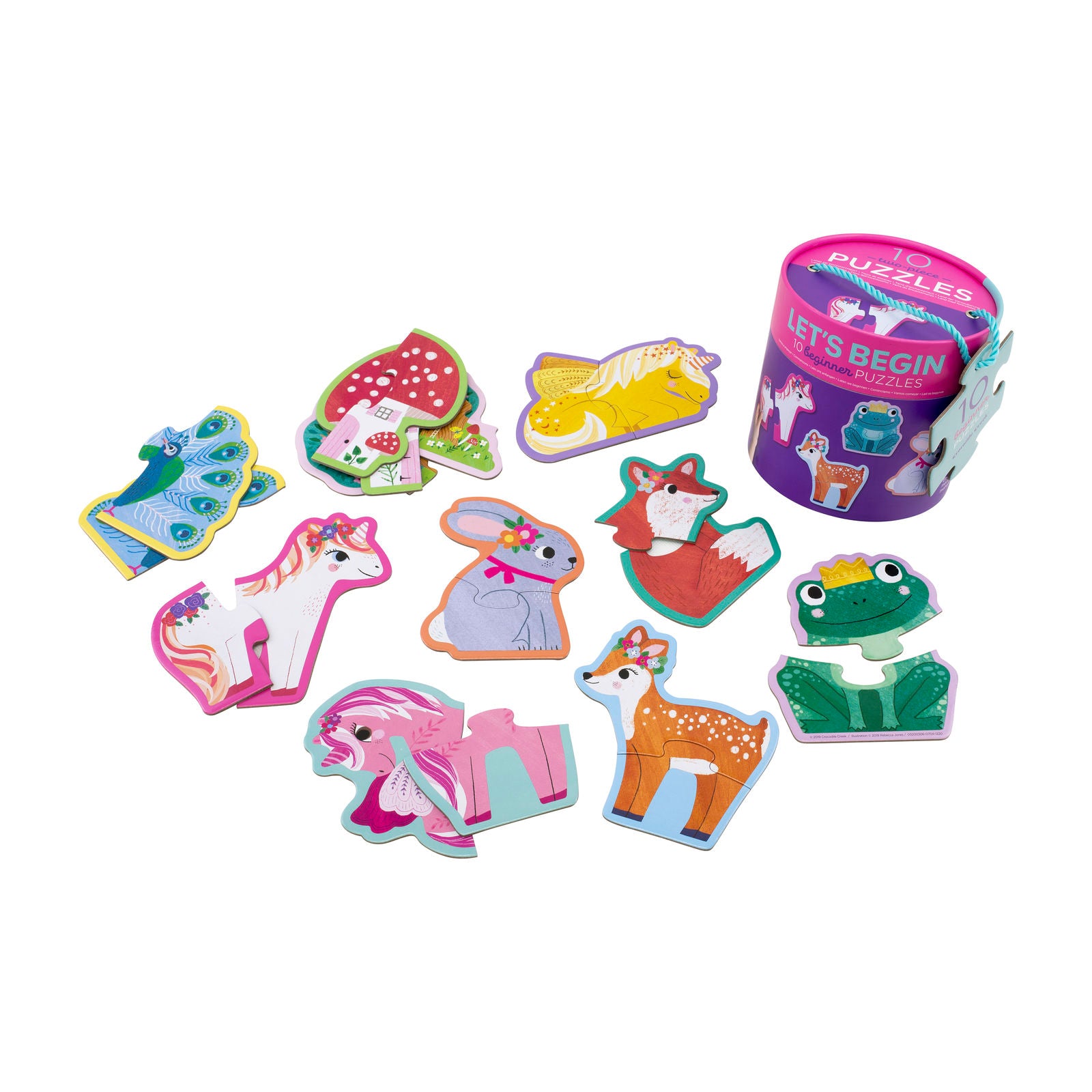Crocodile Creek - Let’s Begin Puzzle 2 Pc Unicorn