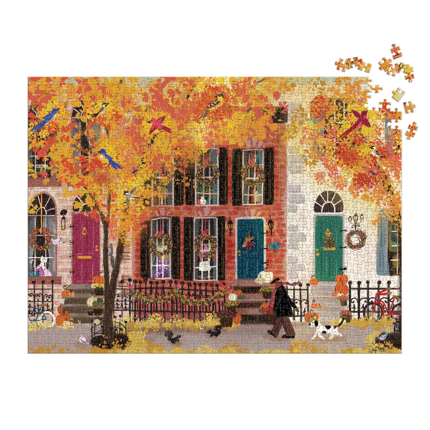Galison - Autumn in the Neighbourhood by Joy Laforme 1000 Piece Puzzle