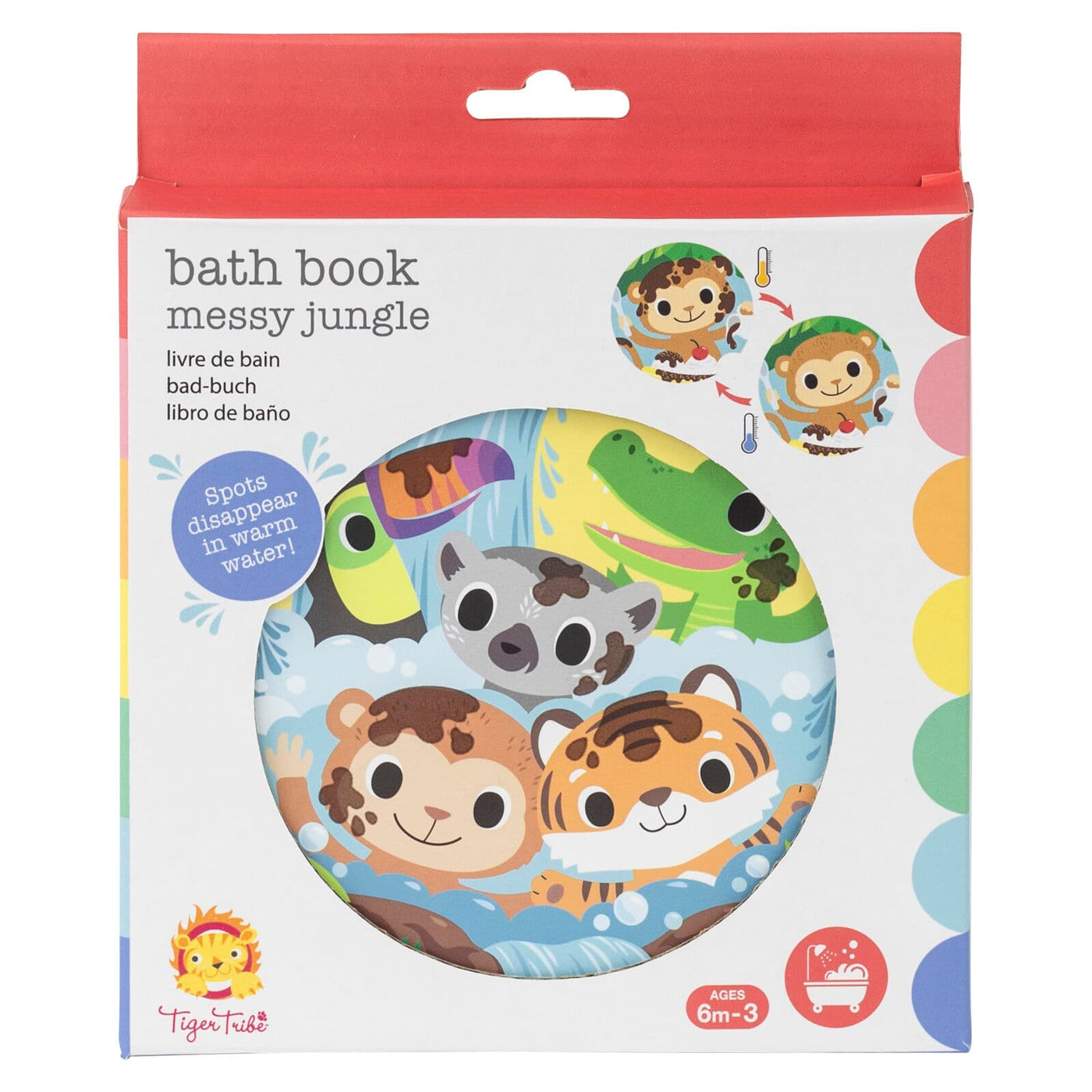 Tiger Tribe Bath Book Messy Jungle in box