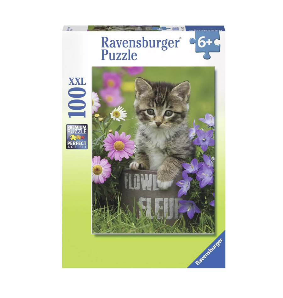 Kitten among the Flowers Puzzle - 100 piece Kitten among the Flowers Puzzle - 100 piece