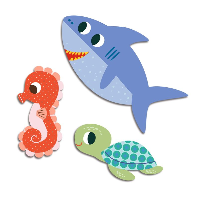 Djeco - Sea Animals Sticker Set 62 Piece