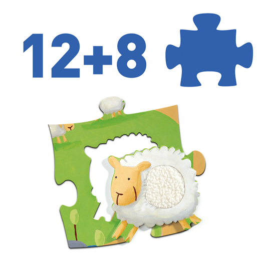 Djeco - Tactile Farm Giant Tactile Puzzle 20 Pc