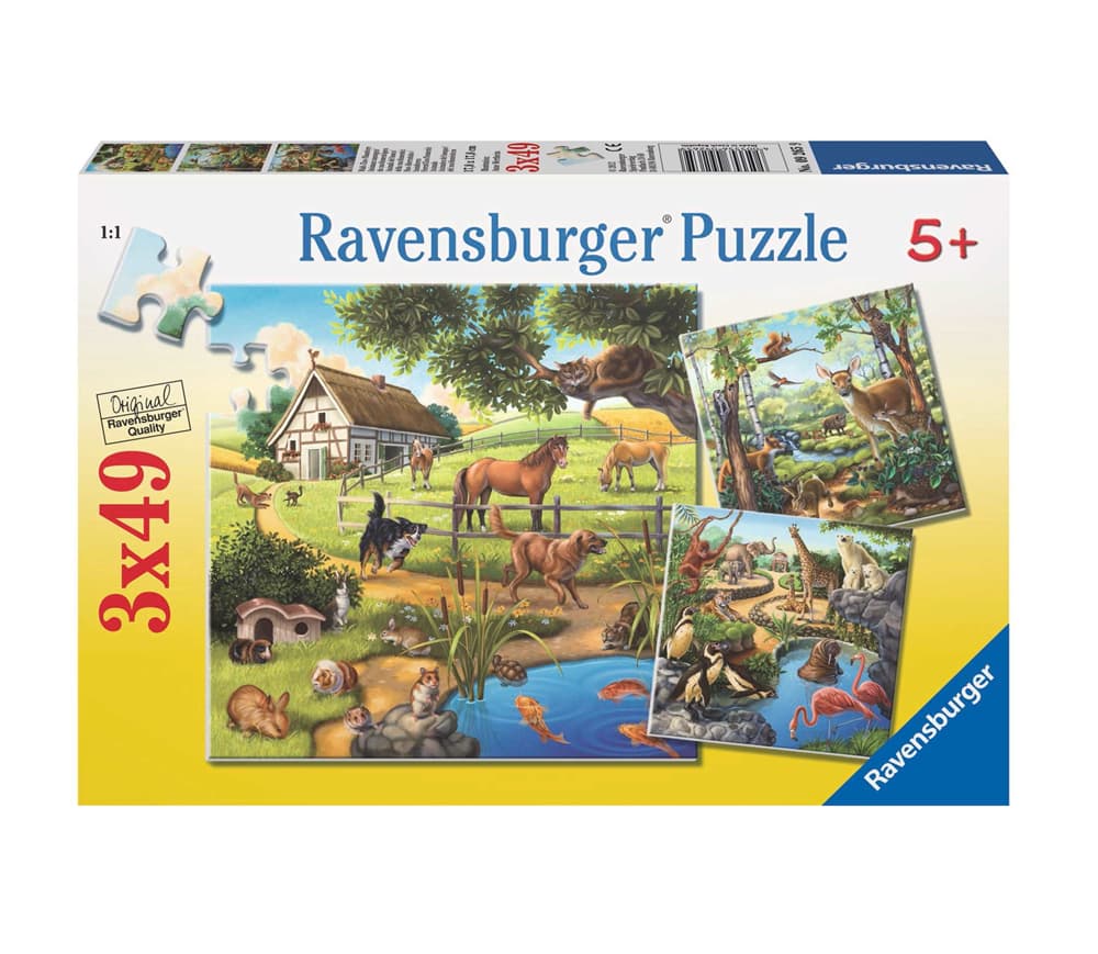 Ravensburger - Forest, Zoo And Pets 3 X 49 Pc Puzzle