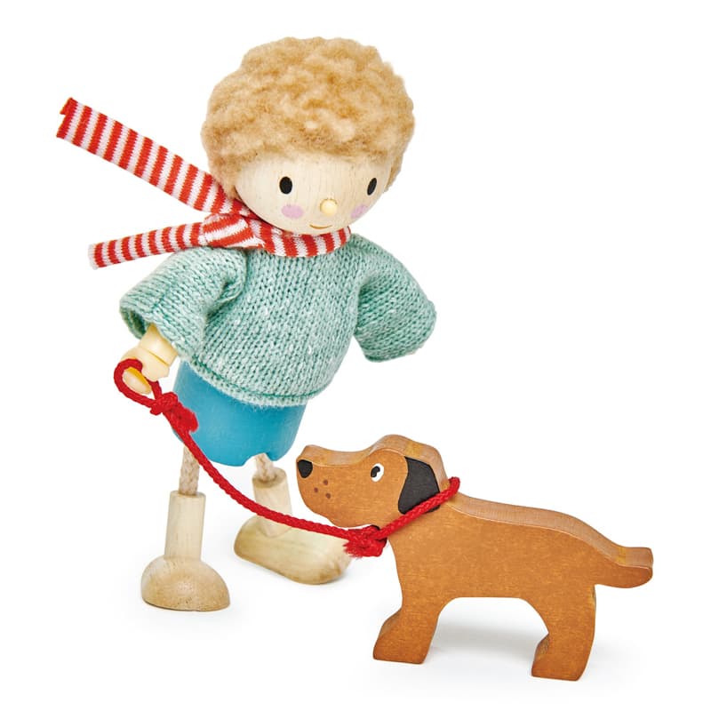 Tender Leaf Toys - Wooden Doll Set - Mr Goodwood and His Dog