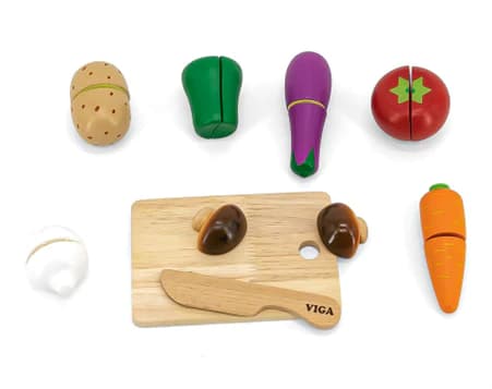 Viga Wooden Cutting Vegetable Set