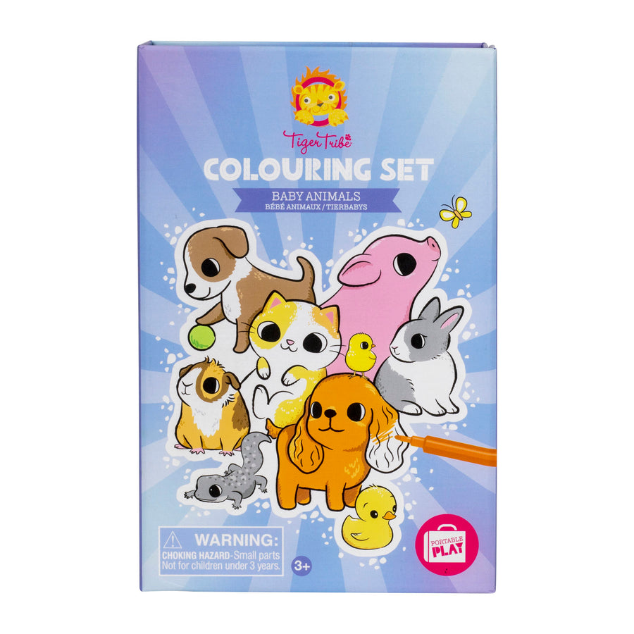 Tiger Tribe Colouring Set - Baby Animals front of box