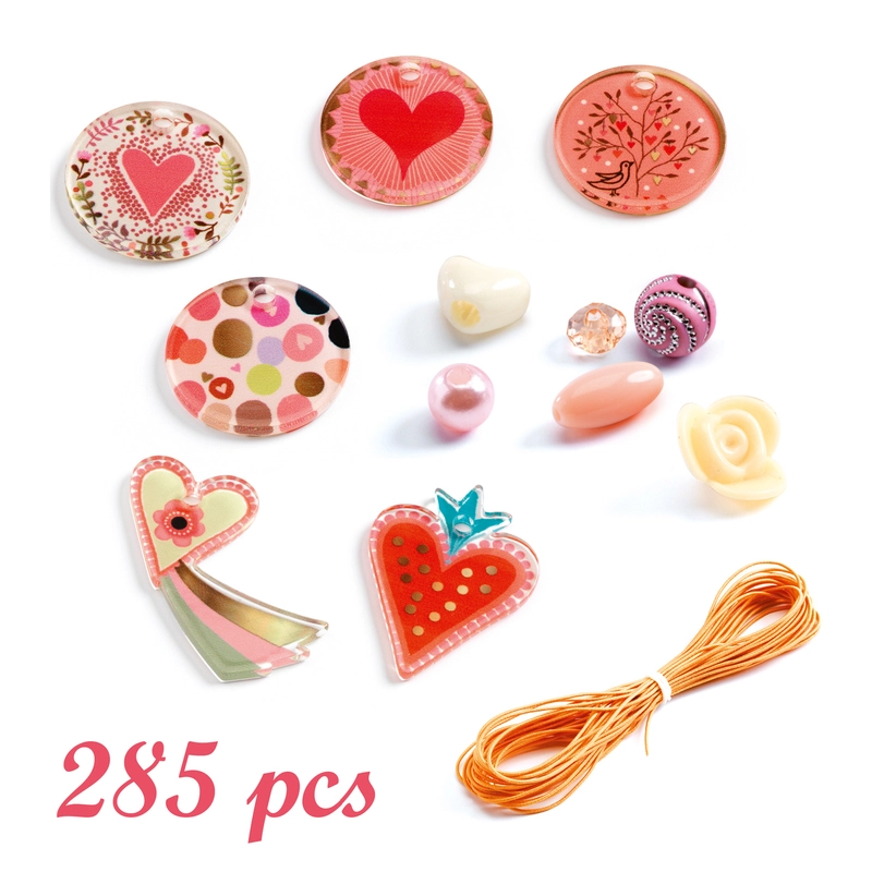 Djeco DJ9885 Fancy Beads Hearts - contents