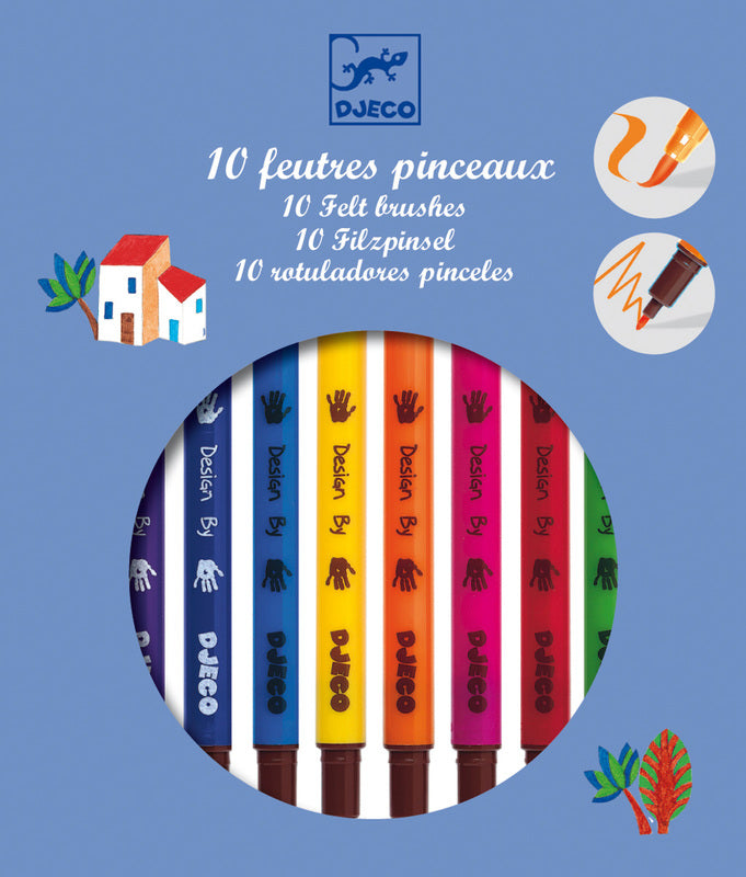 Djeco - Art Felt Brushes Classic 10