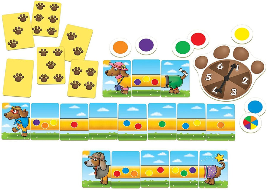 Orchard Toys Spotty Sausage Dogs Educational Game Contents