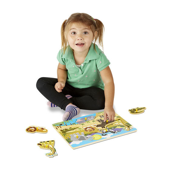 Melissa And Doug - Peg Puzzle Safari 7pc