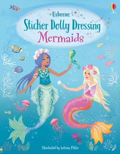 Usborne Sticker Dolly Dressing Mermaids reusable sticker book