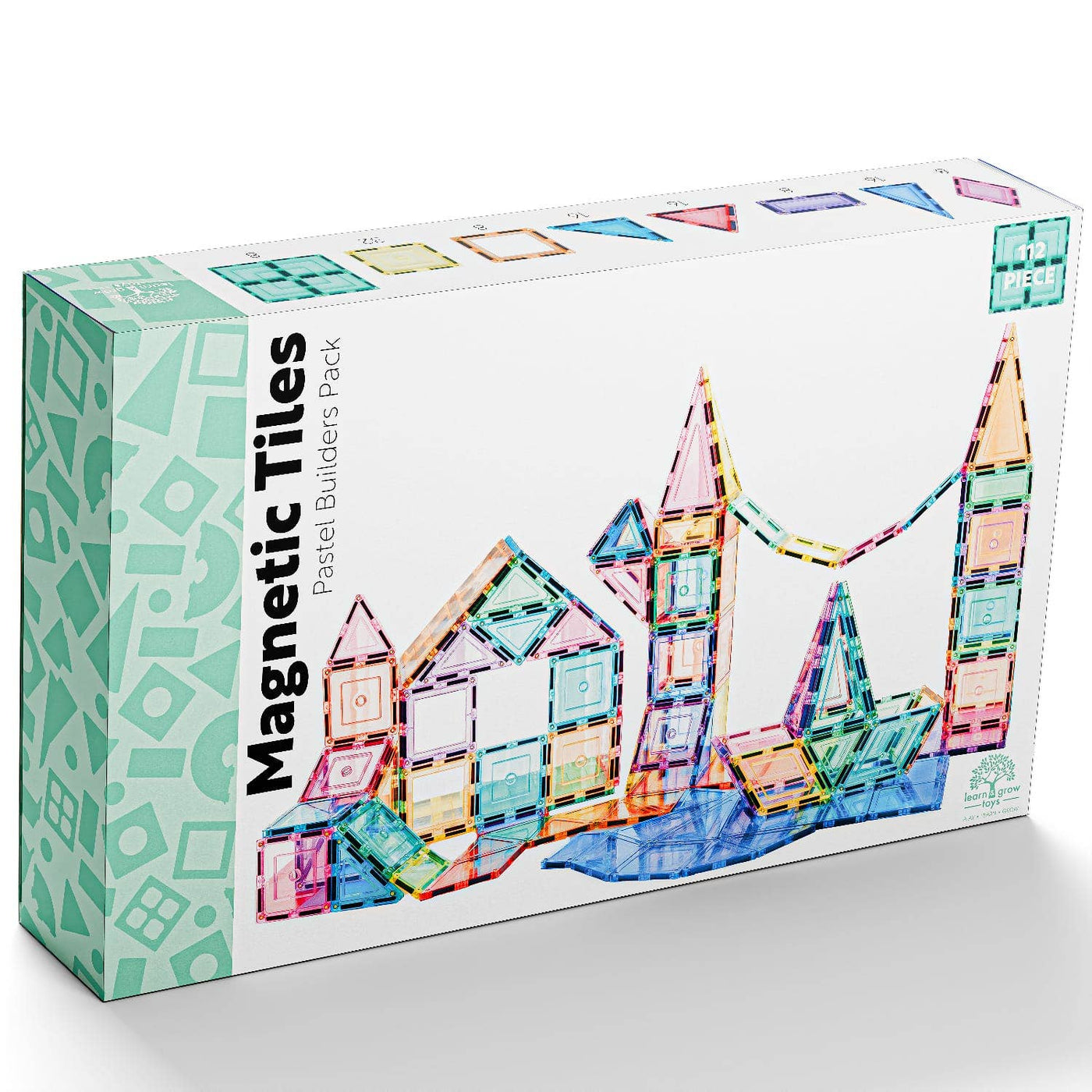 Learn & Grow Magnetic Tiles - Pastel Builders Pack 112 Pc