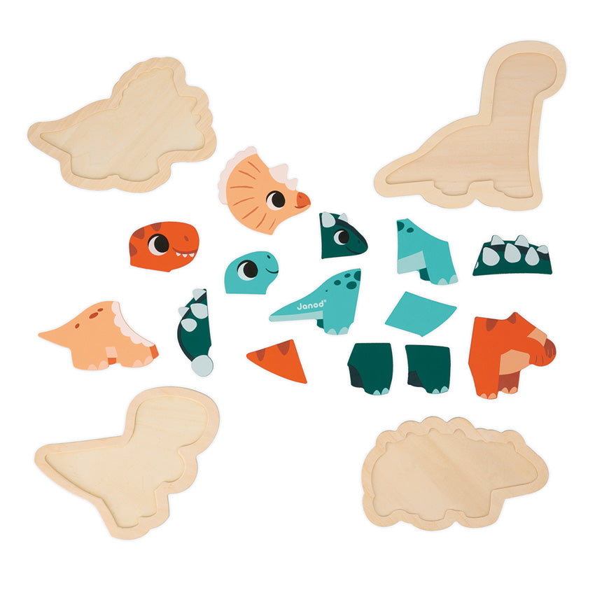 Janod - Dino Progressive Wood Puzzle