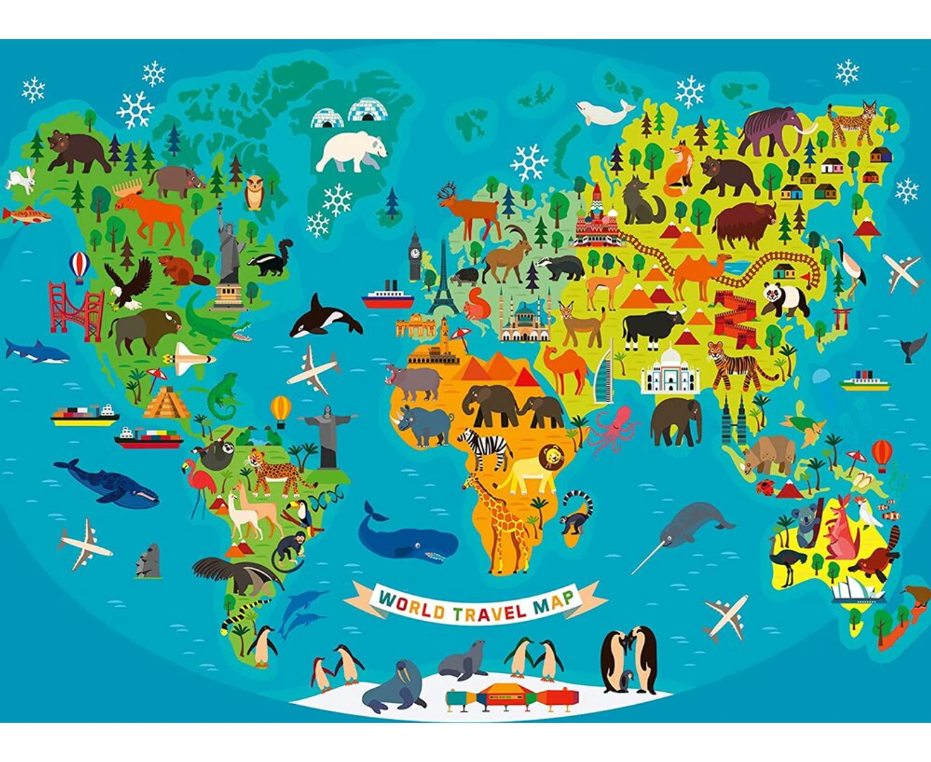 Ravensburger - Animal World Map 150 Pc Puzzle