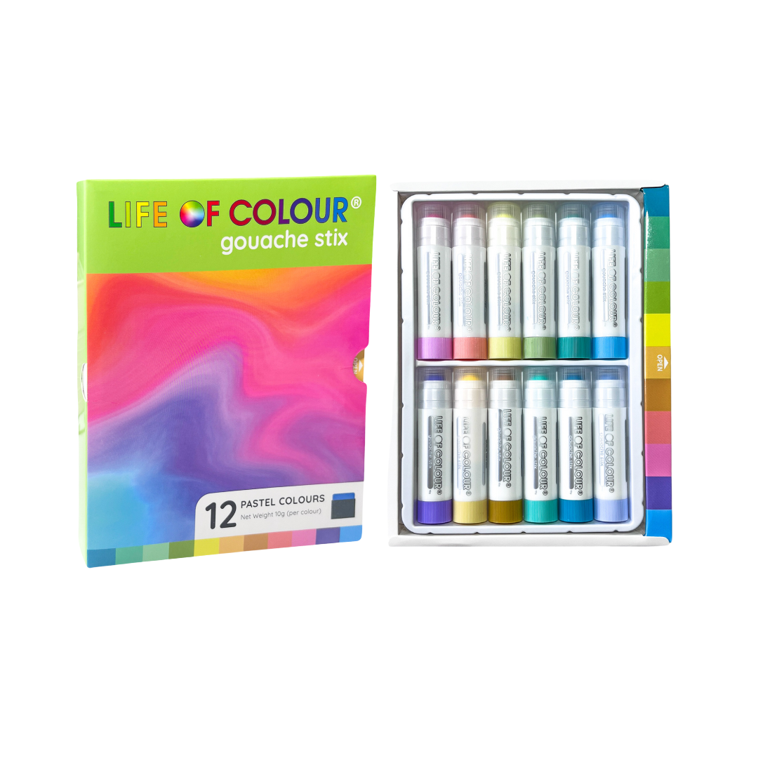 Life of Colour - Pastel Gouache Paint Stix - Set of 12