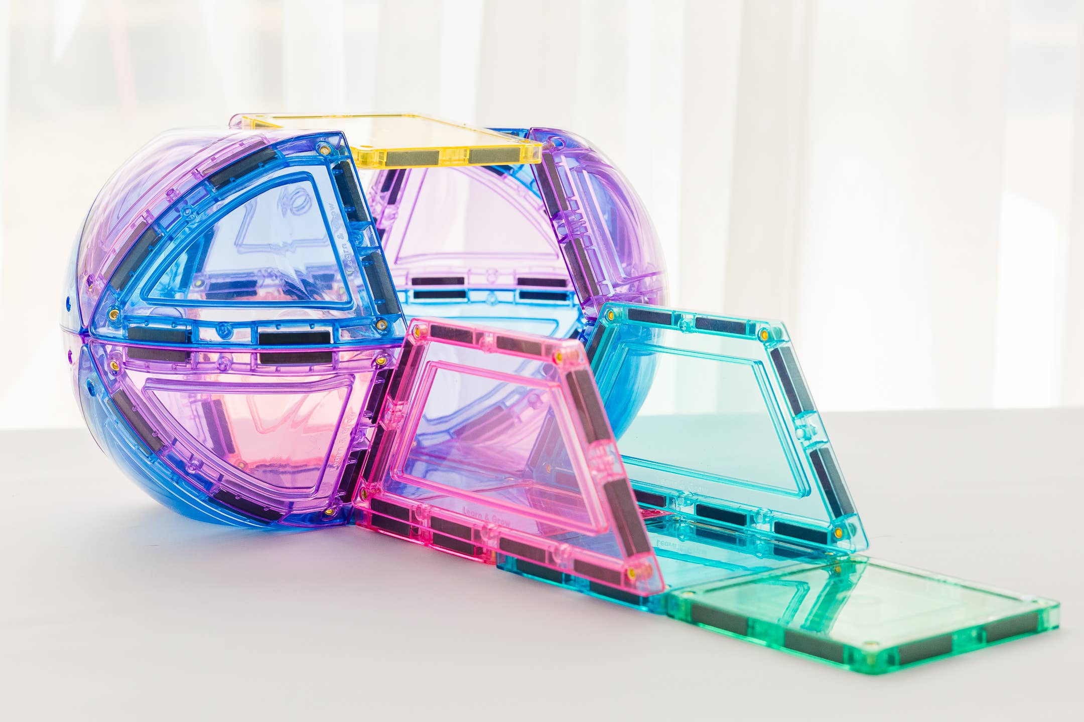 Learn & Grow Magnetic Tiles - Pastel Dome Pack 22 pc