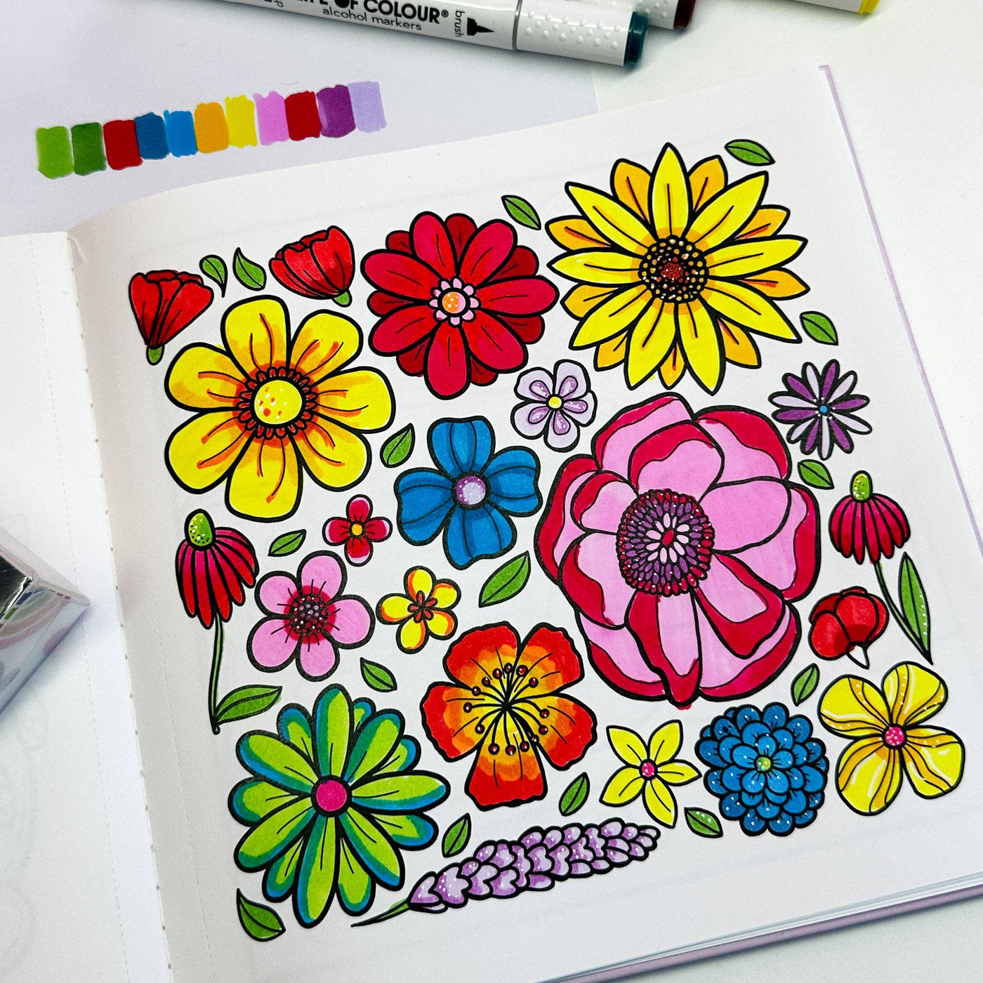 Life of Colour - Cute and Cosy Colouring Book and Art Markers Bundle