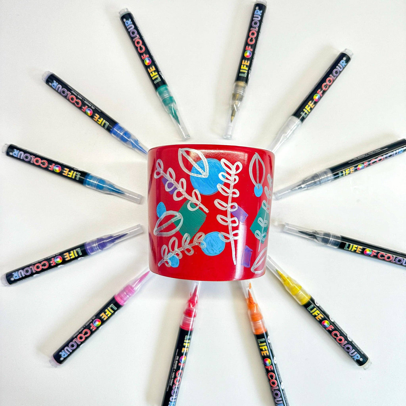 Life of Colour - Permanent Paint Pens Brush Tip - Set of 12 Classic Colours