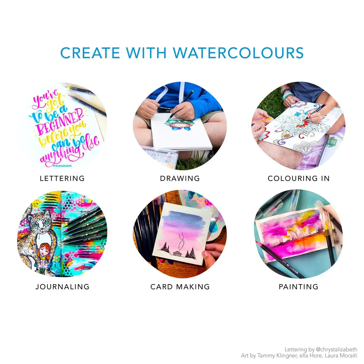 Life of Colour - Watercolour Brush Pens - Set of 20