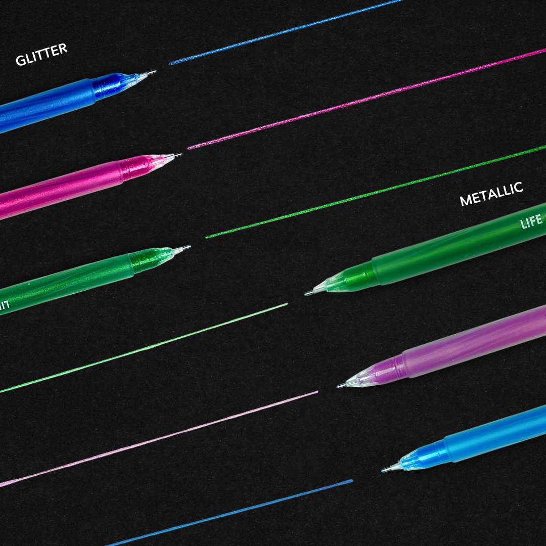 Life of Colour - Juicy Gel Pens - Set of 24 - Metallic and Glitter