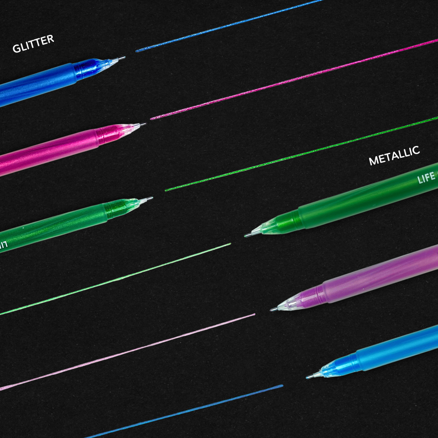 Life of Colour - Juicy Gel Pens - Set of 24 - Metallic and Glitter