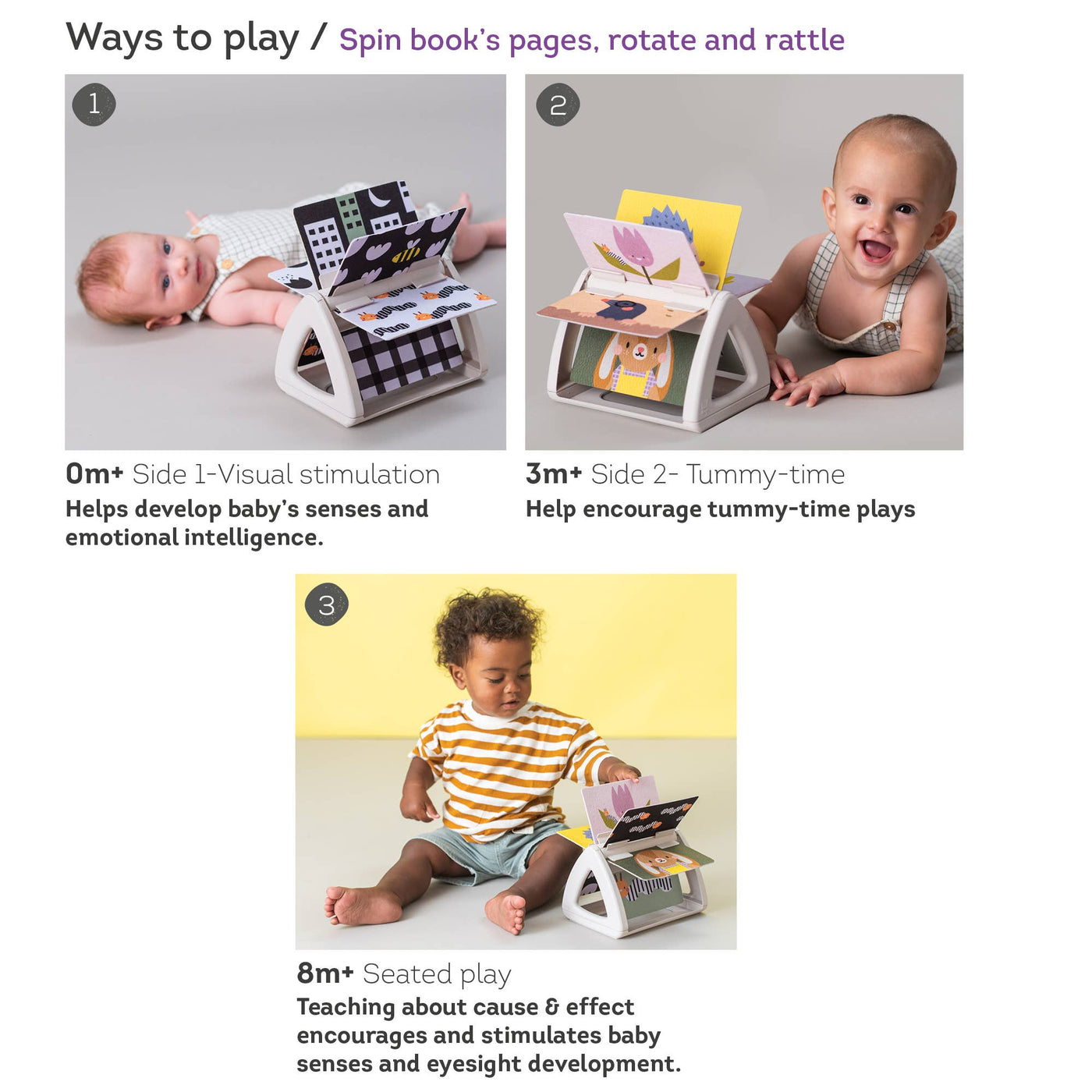 Taf Toys - Tummy-time Spinning Book