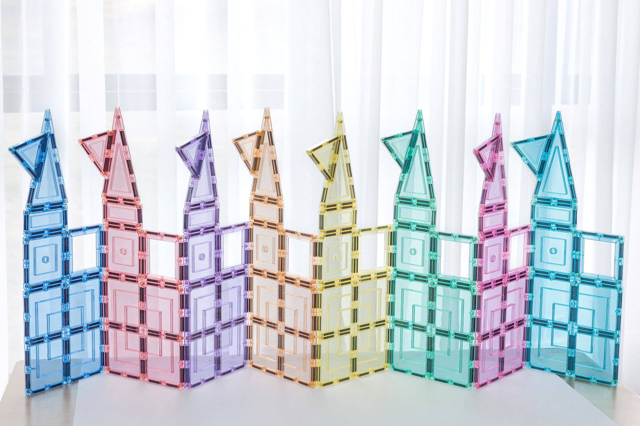 Learn & Grow Magnetic Tiles - Pastel Builders Pack 112 Pc