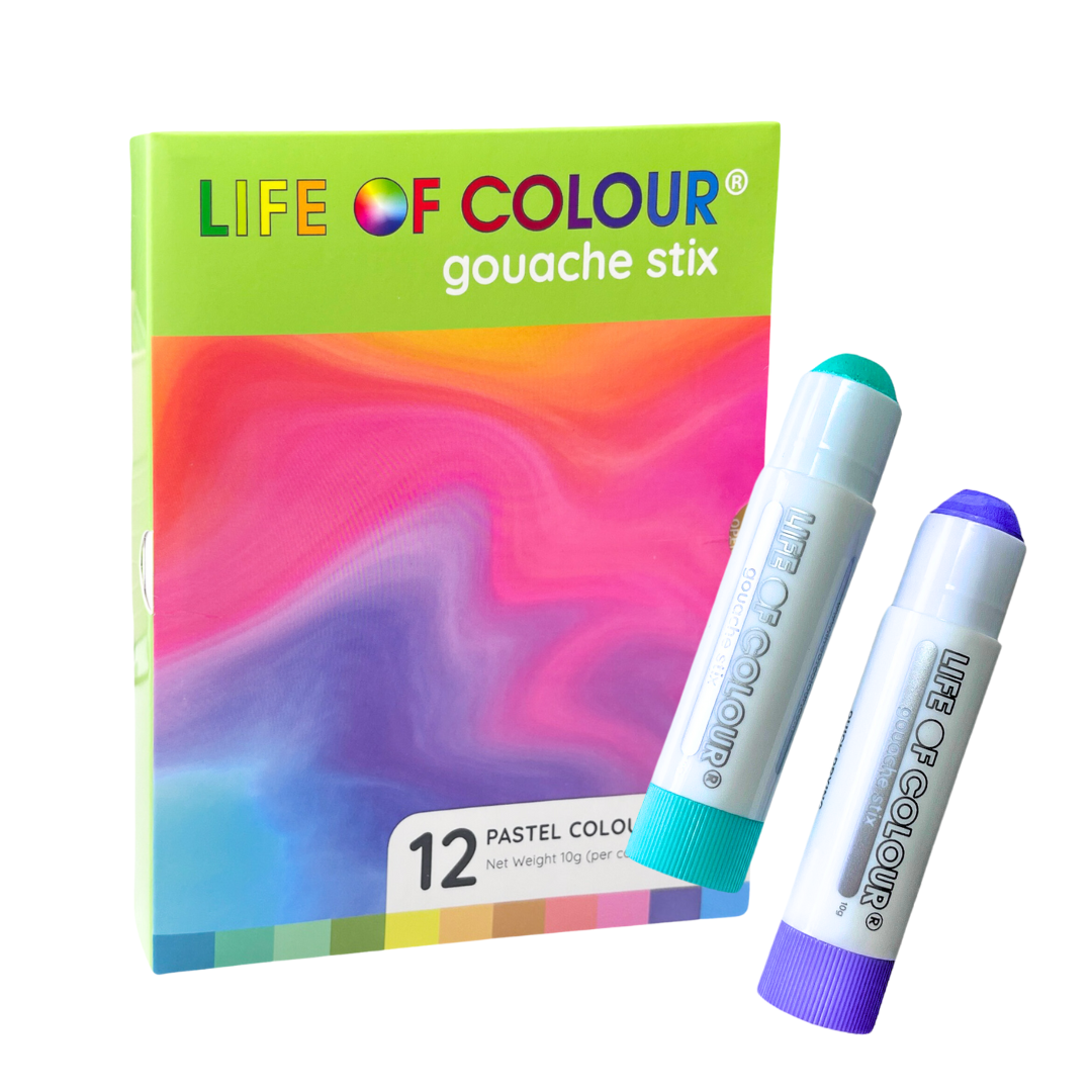 Life of Colour - Pastel Gouache Paint Stix - Set of 12