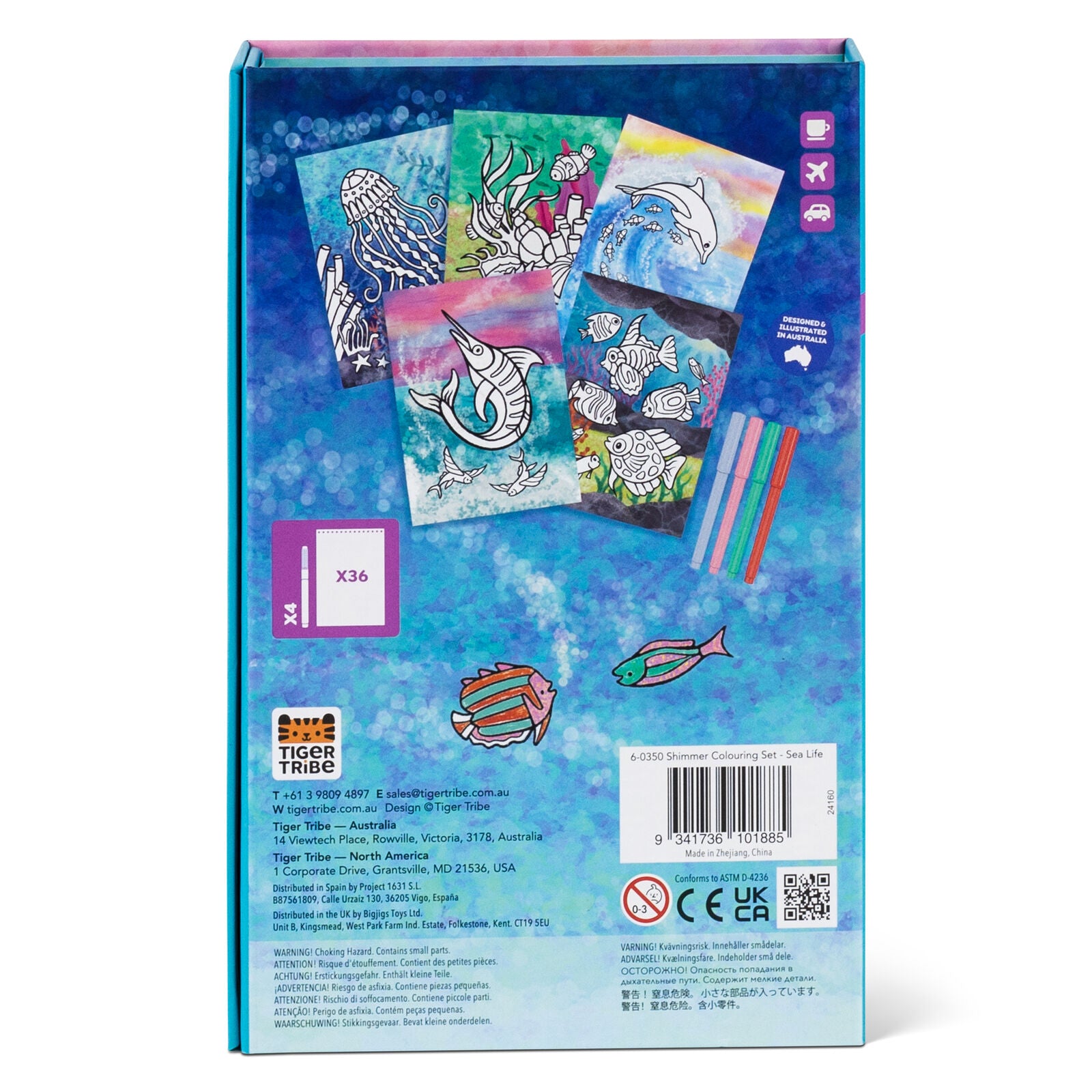 Tiger Tribe - Shimmer Colouring Set Sea Life