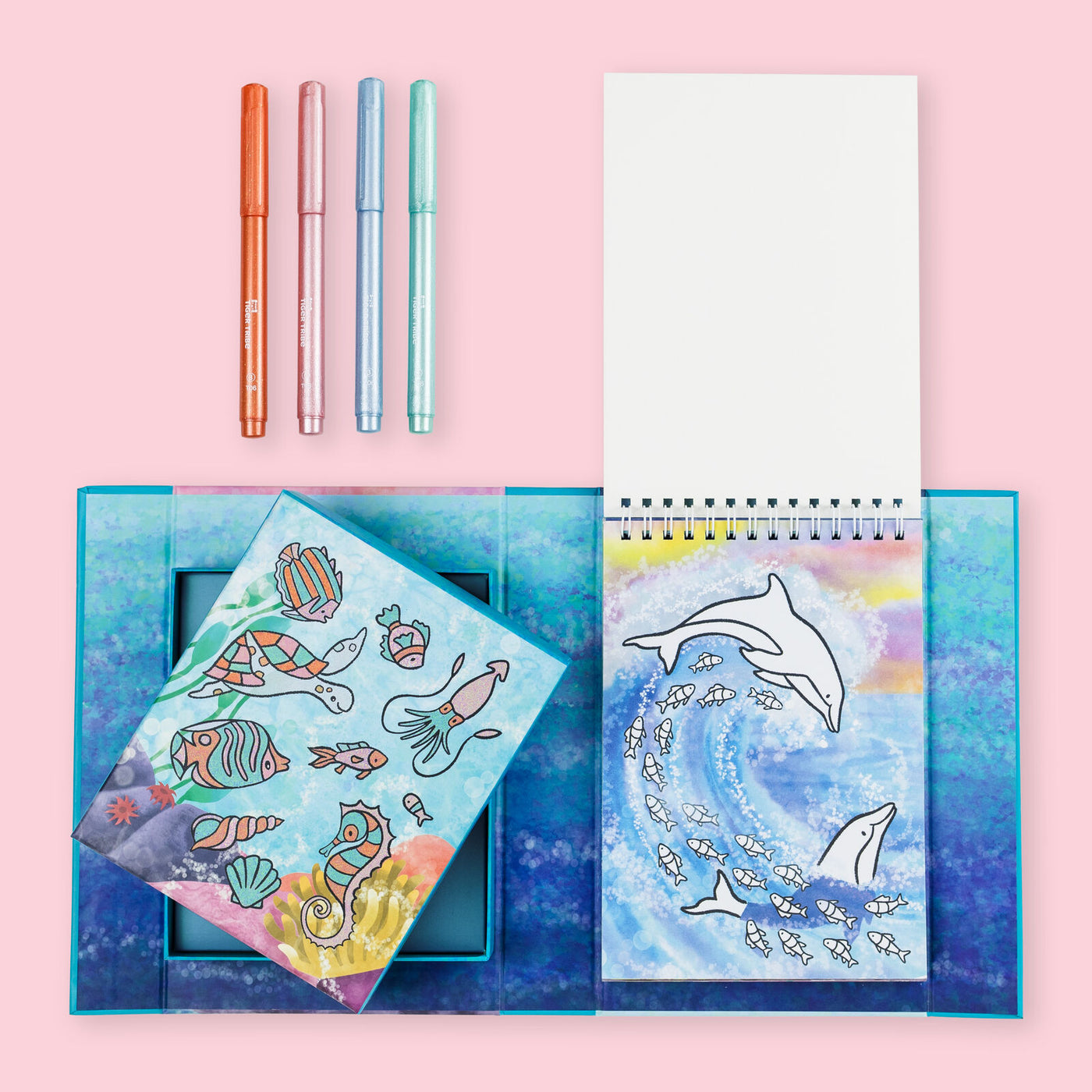 Tiger Tribe - Shimmer Colouring Set Sea Life