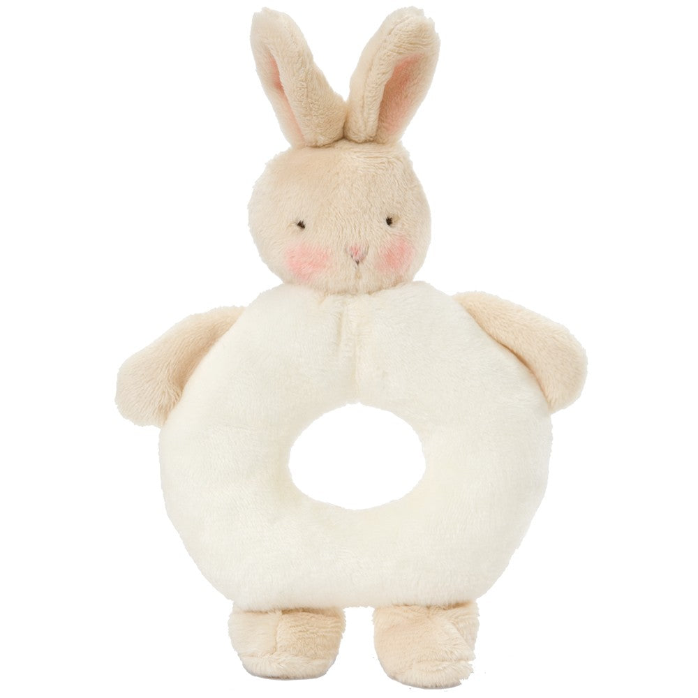 Bunnies by the Bay - Bunny Ring Rattle White
