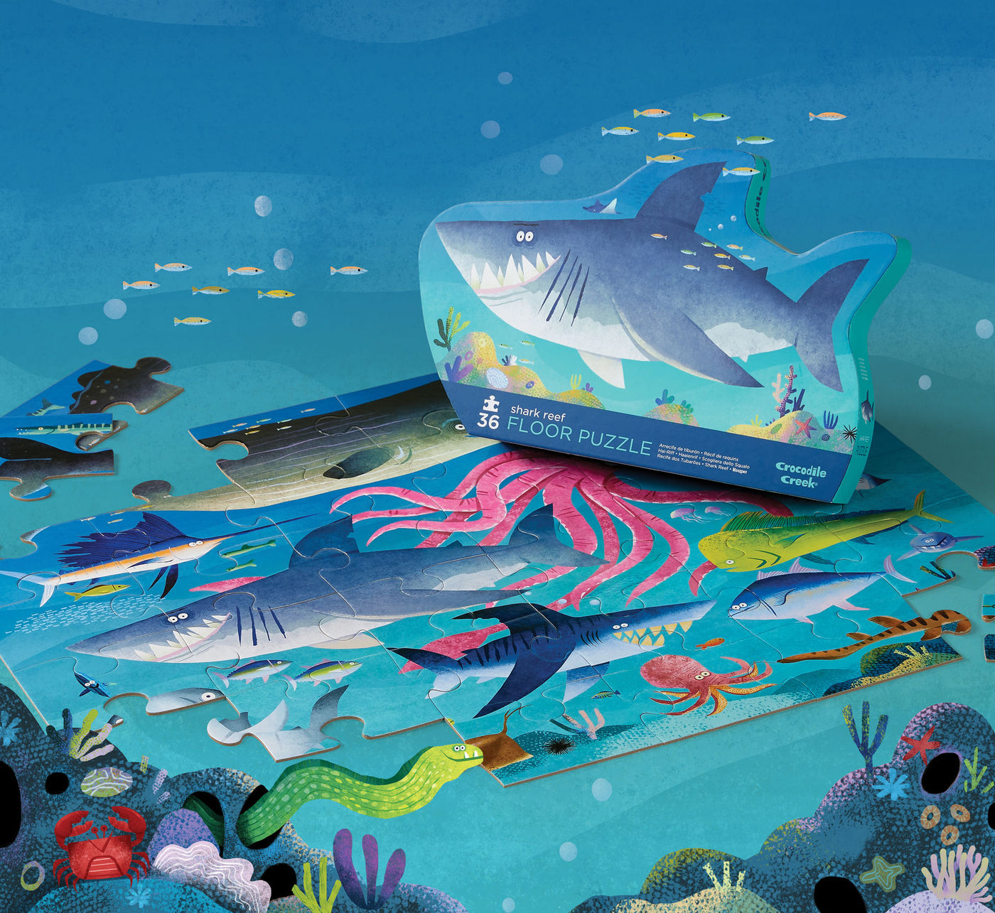 Crocodile Creek - Shark Reef Floor Puzzle 36 Pc