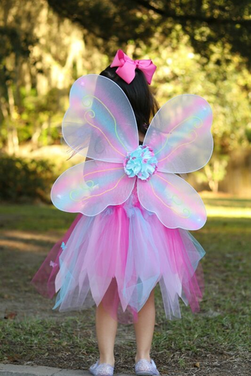 Great Pretenders - Pink Butterfly Dress & Wings with Wand - Size 5-6