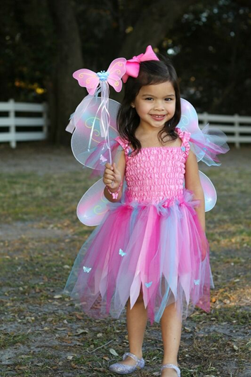 Great Pretenders - Pink Butterfly Dress & Wings with Wand - Size 5-6