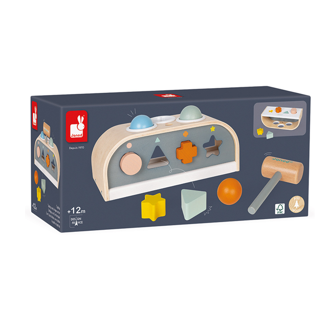 Janod - Cocoon Tap Tap Shape Sorter