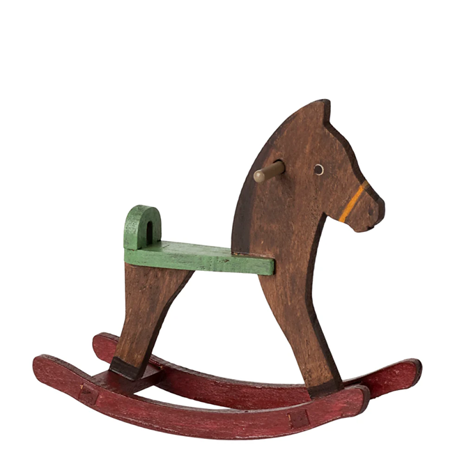 Maileg - Rocking Horse Mouse Dark Brown