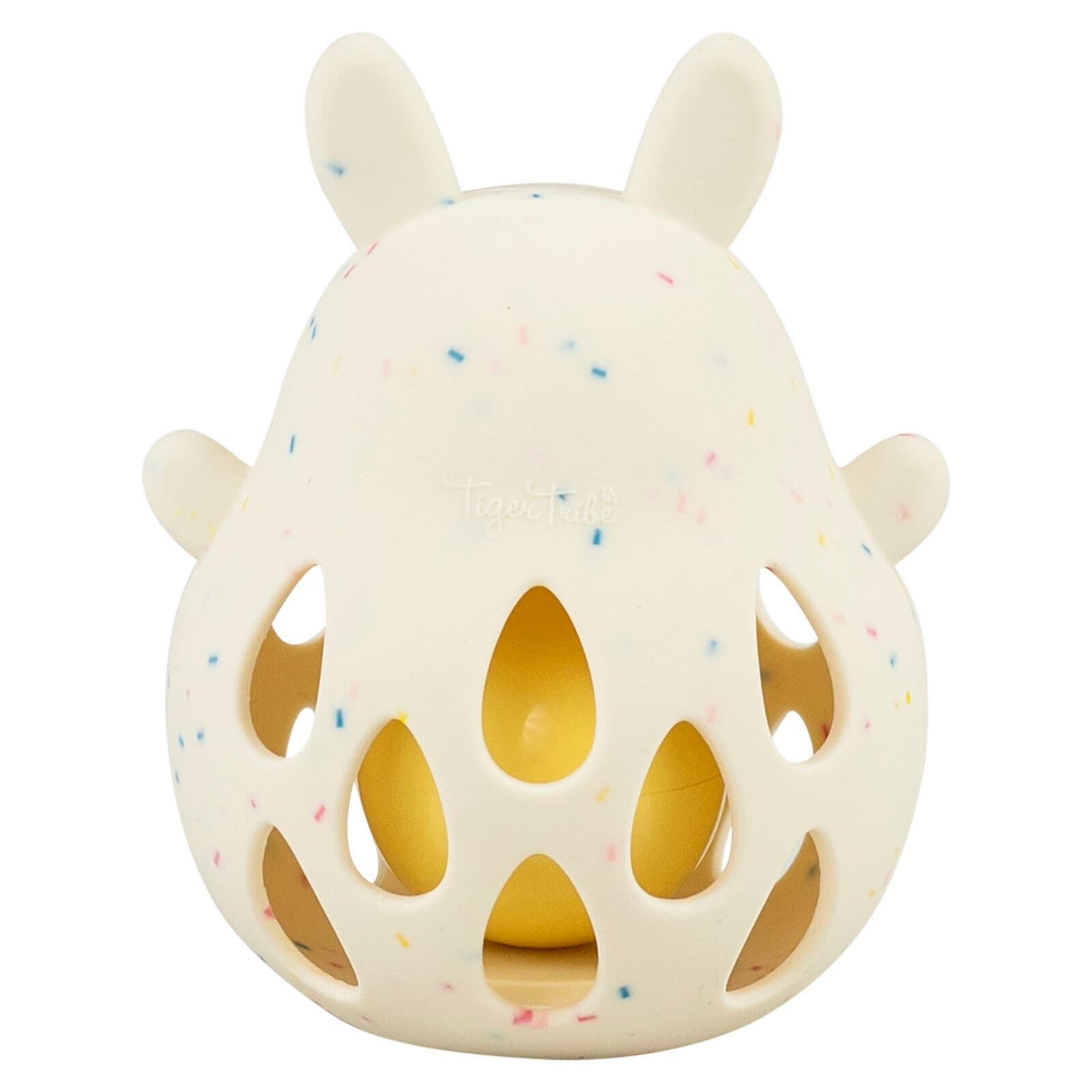Tiger Tribe Silicone Bunny Rattle back
