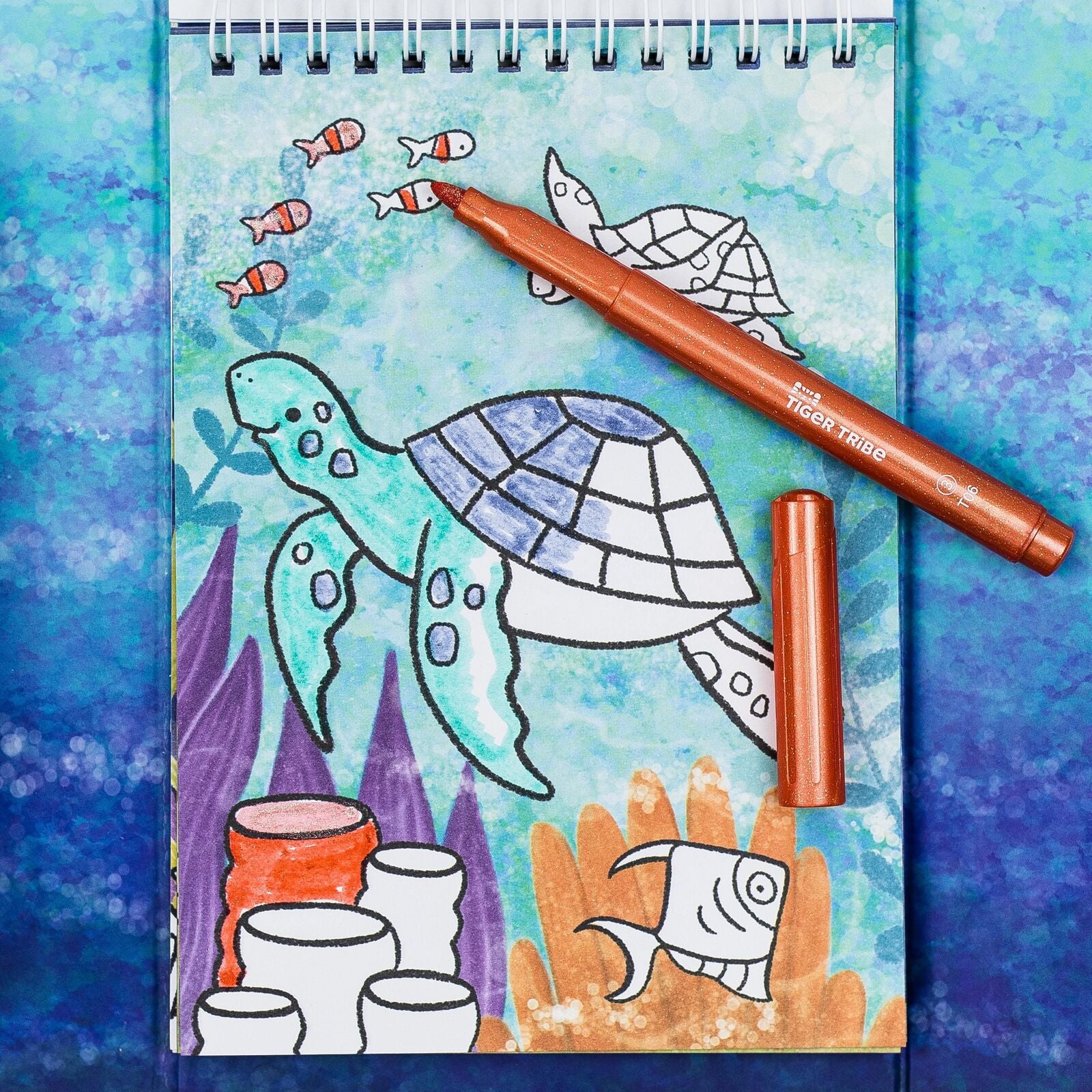 Tiger Tribe - Shimmer Colouring Set Sea Life