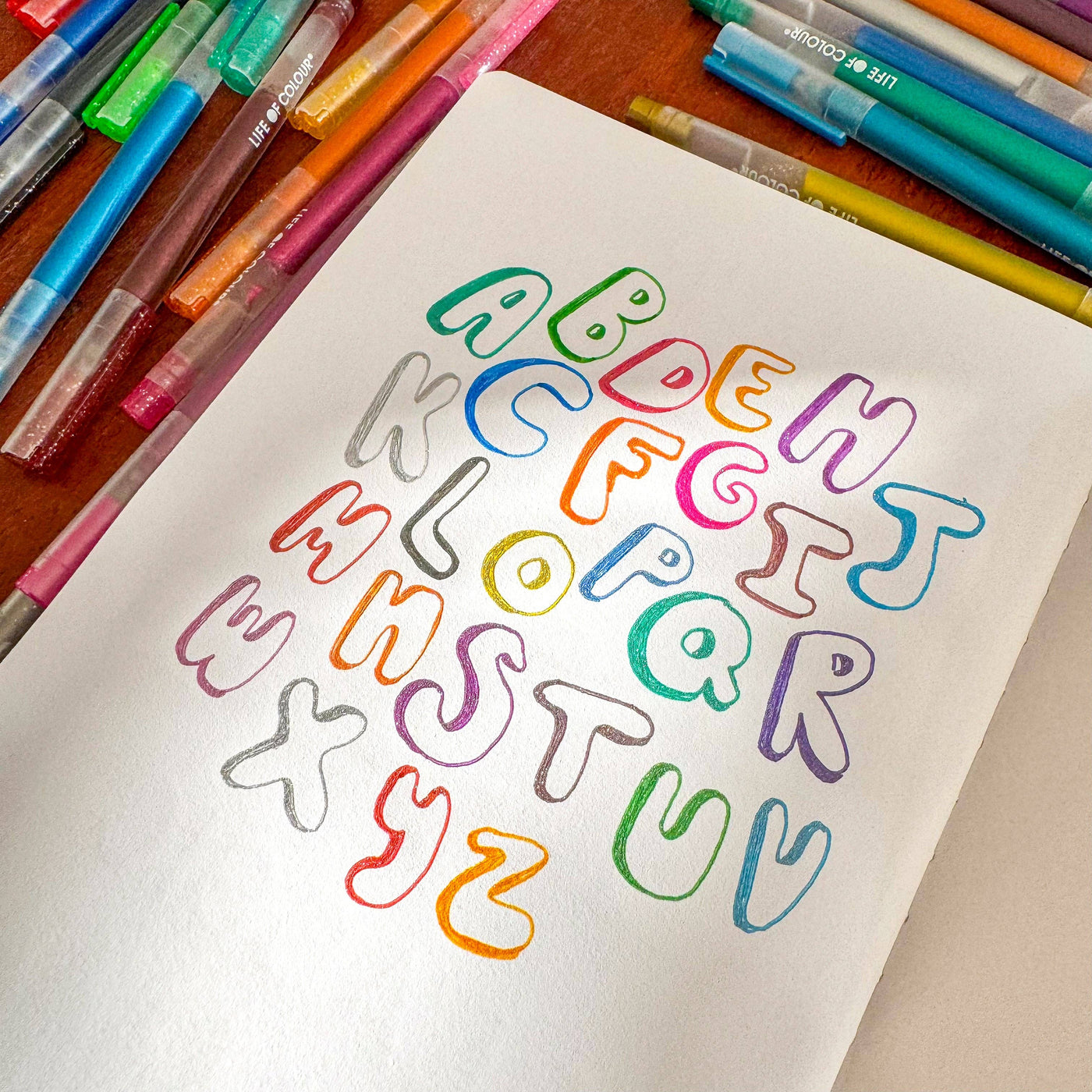 Life of Colour - Juicy Gel Pens - Set of 24 - Metallic and Glitter