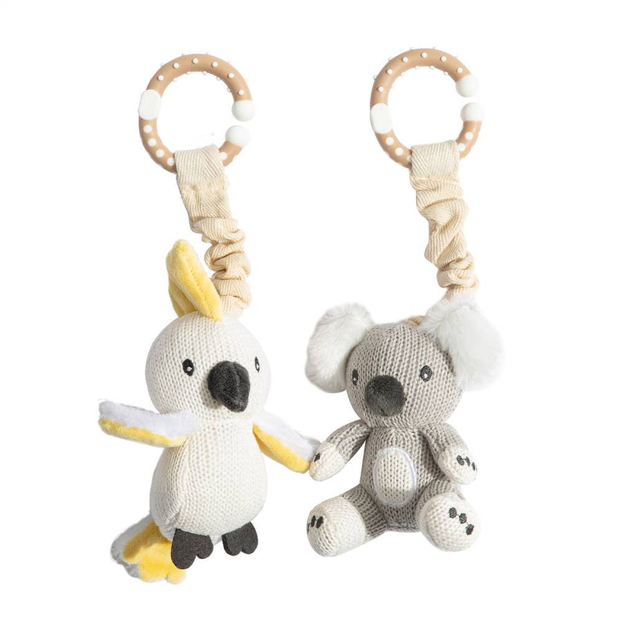 Living Textiles - 2 pack Stroller Toy - Koala & Cockatoo