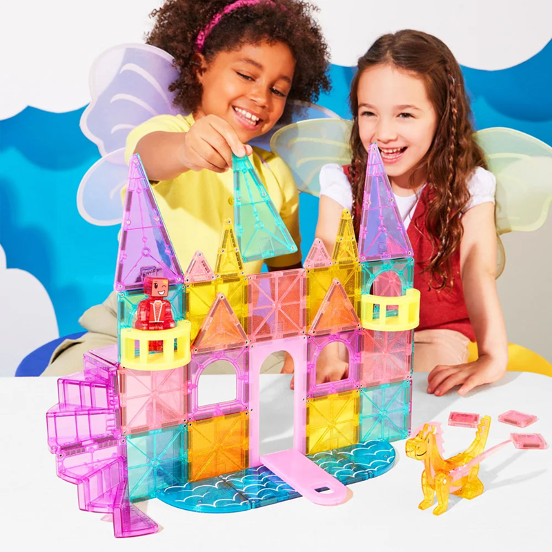 Magna-Tiles - Castle DLX + microMAGS - 48 Piece Set