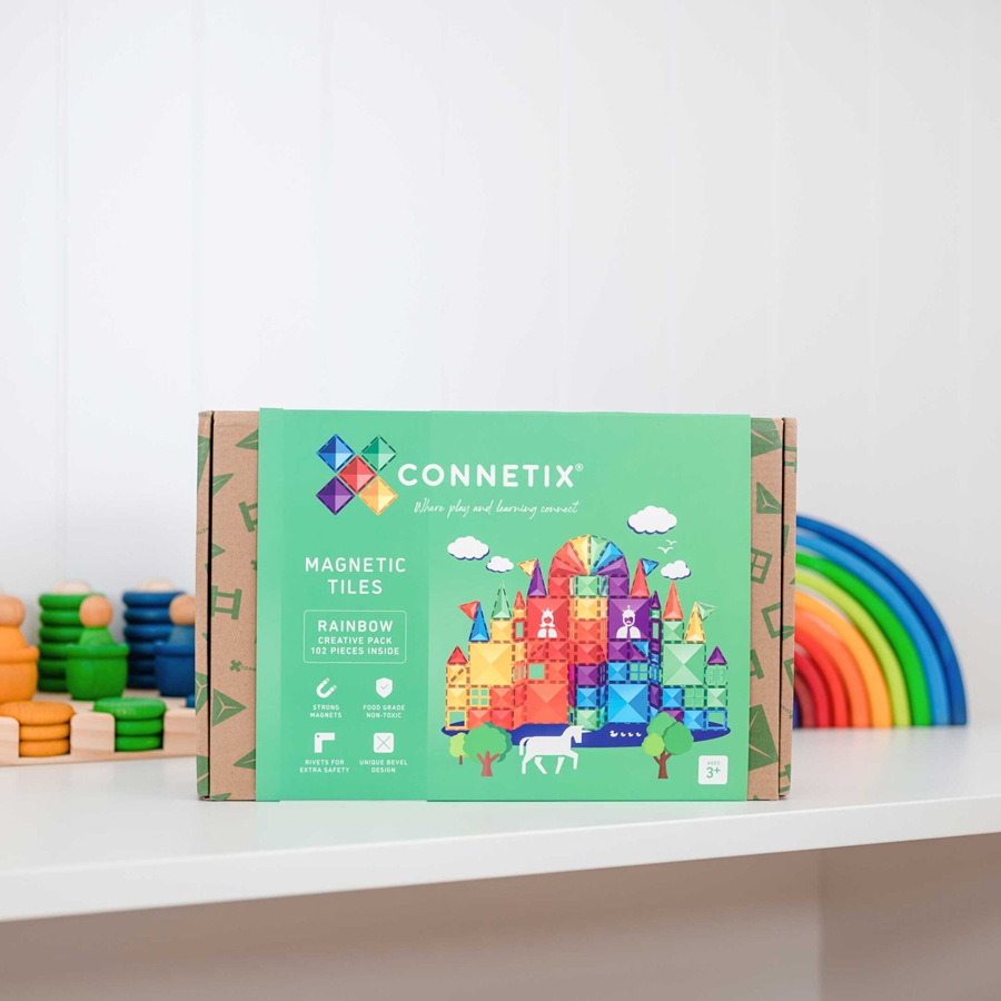 Connetix - Rainbow Magnetic Tiles 102 Pc