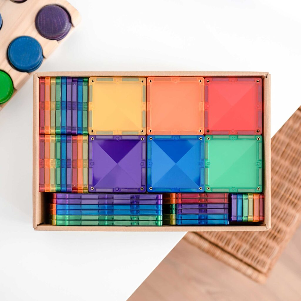 Connetix - Rainbow Magnetic Tiles 102 Pc
