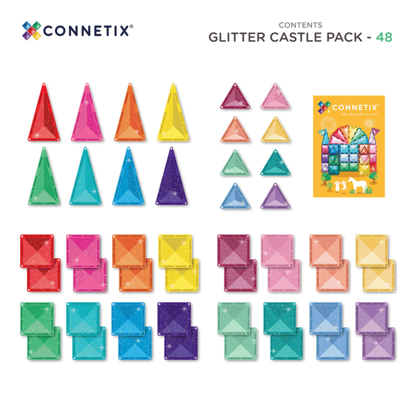 Connetix - Glitter Castle Pack 48 Pc