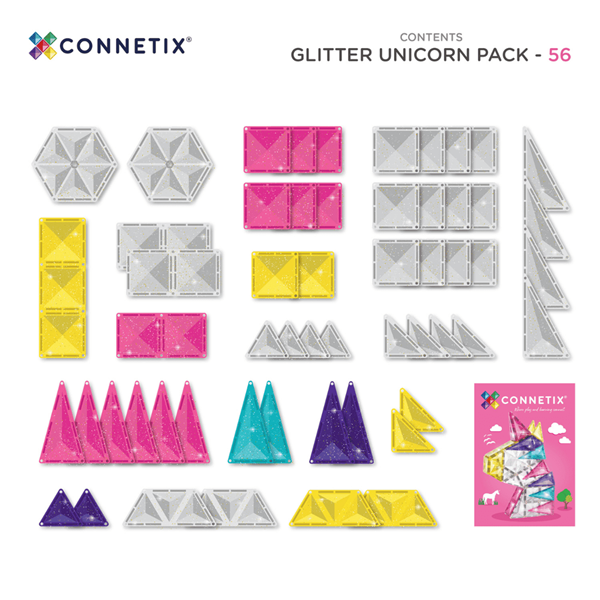 Connetix - Glitter Unicorn Pack 56 Pc