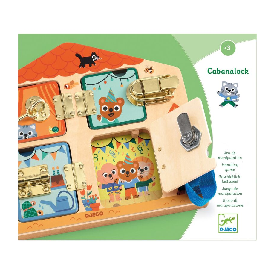 Djeco - Cabanalock Wooden Puzzle with 4 Locks