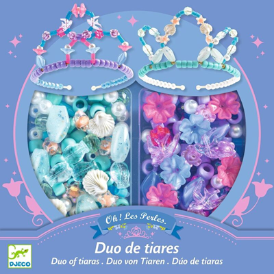 Djeco - Duo of Tiaras Blue and Purple Bead Kit