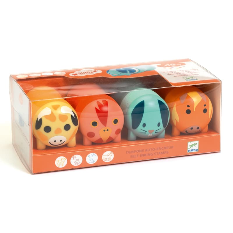 Djeco Farm Animals Stamps for Little Ones in box