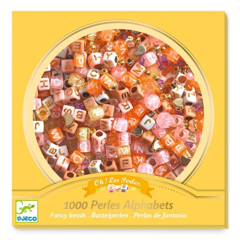 1000 Djeco Gold Alphabet Beads in box