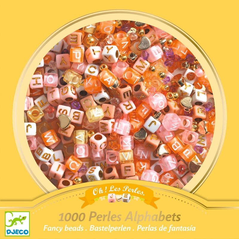 1000 Djeco Gold Alphabet Beads in box